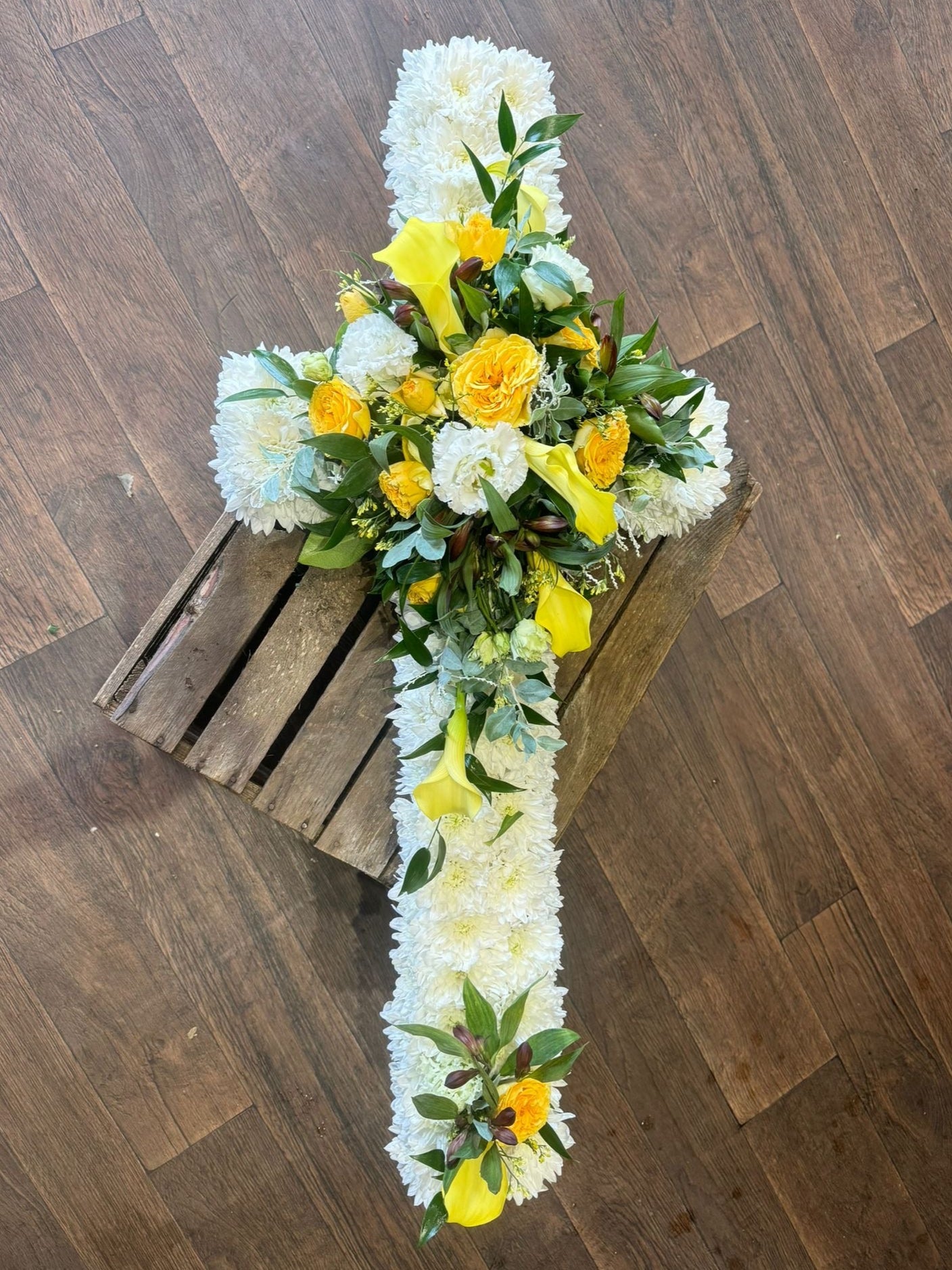 Based Cross - Sympathy Flowers