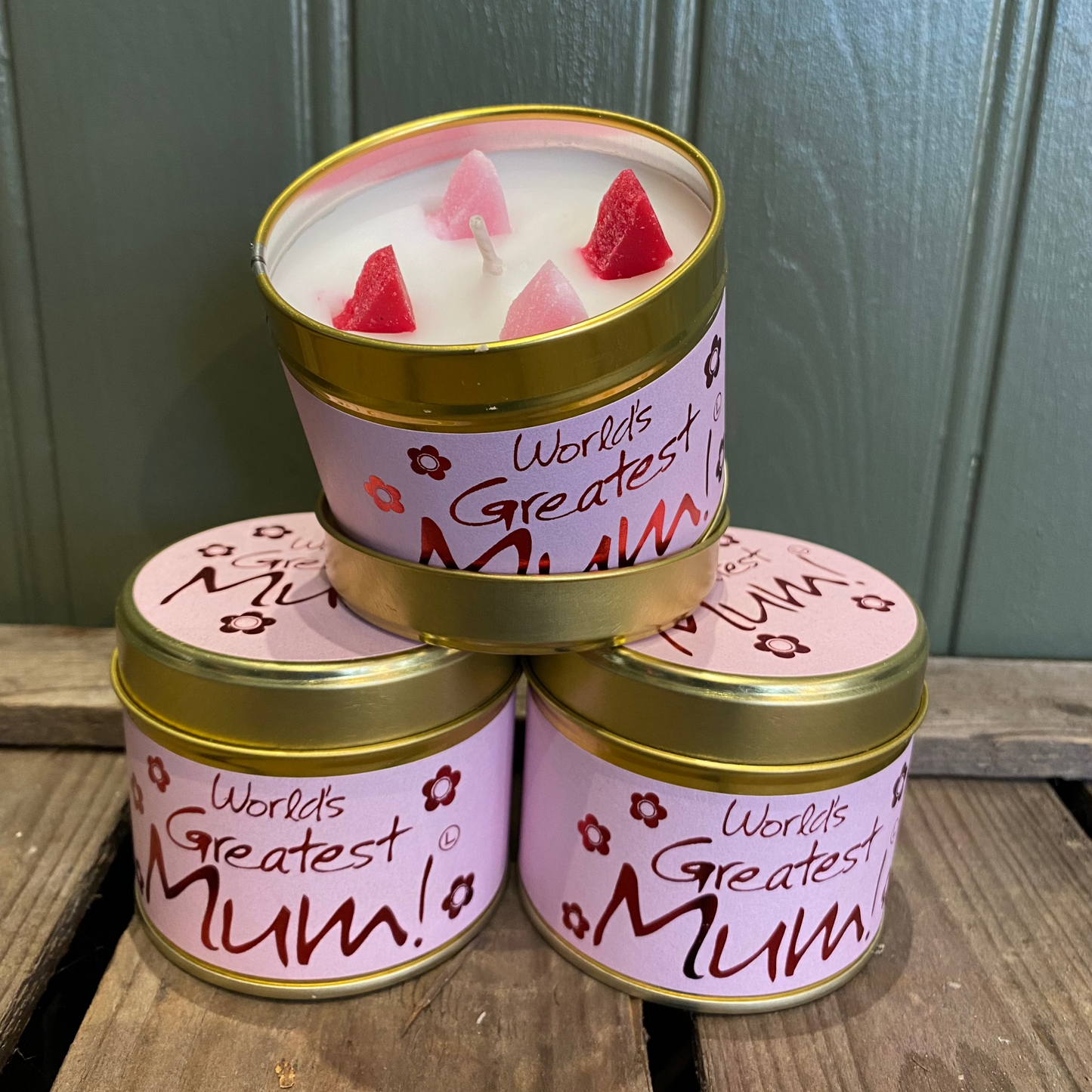 World's Greatest Mum Lily Flame Candle