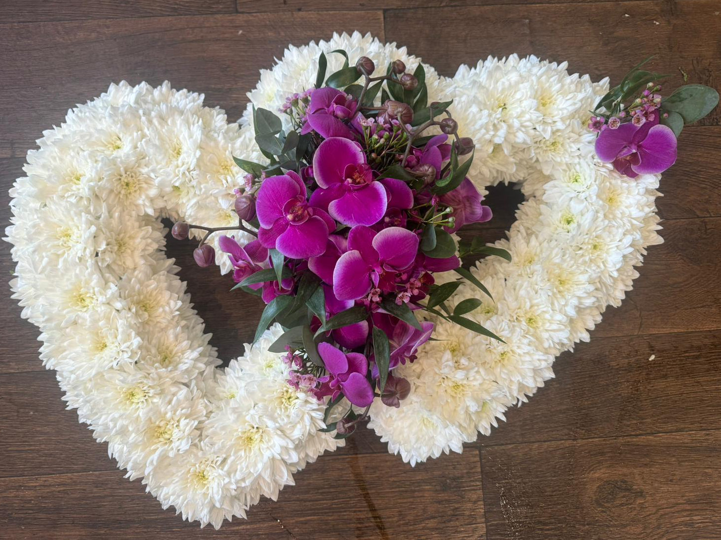heart shaped funeral flowers
