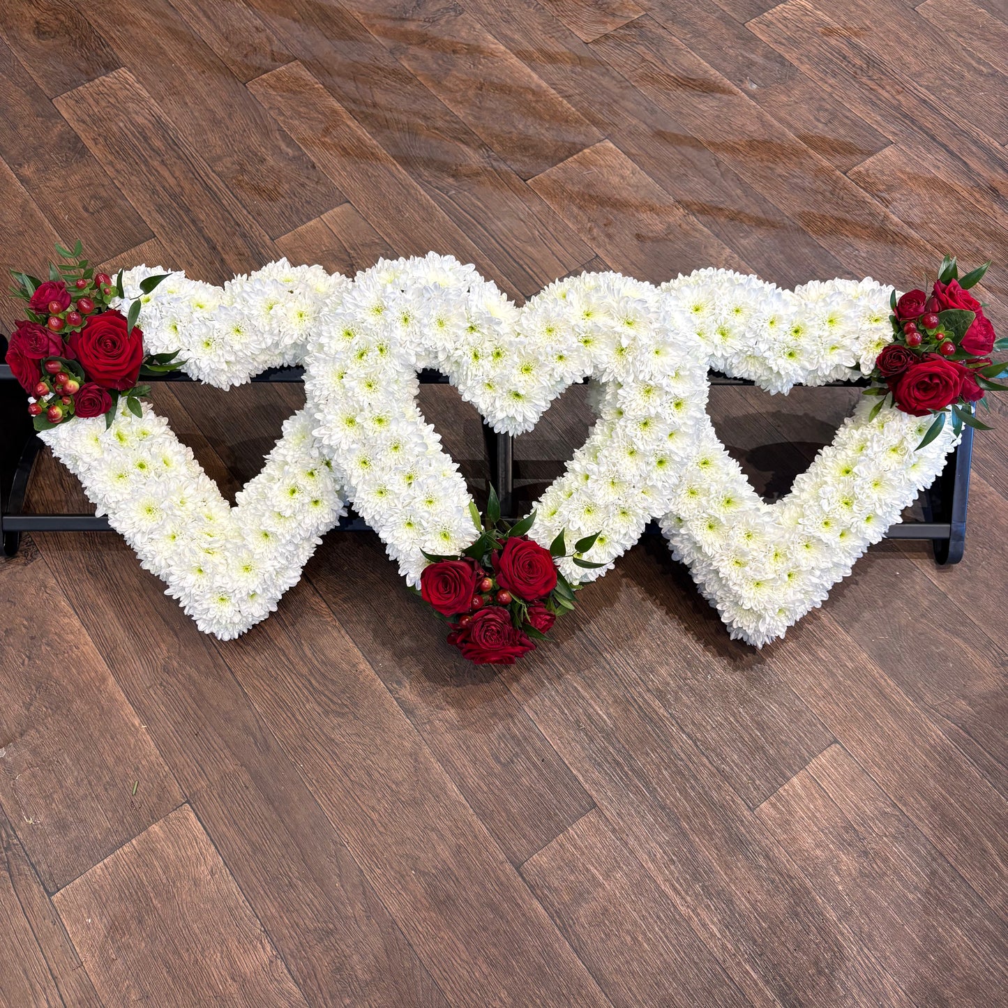 Based Triple Heart - Sympathy Flowers