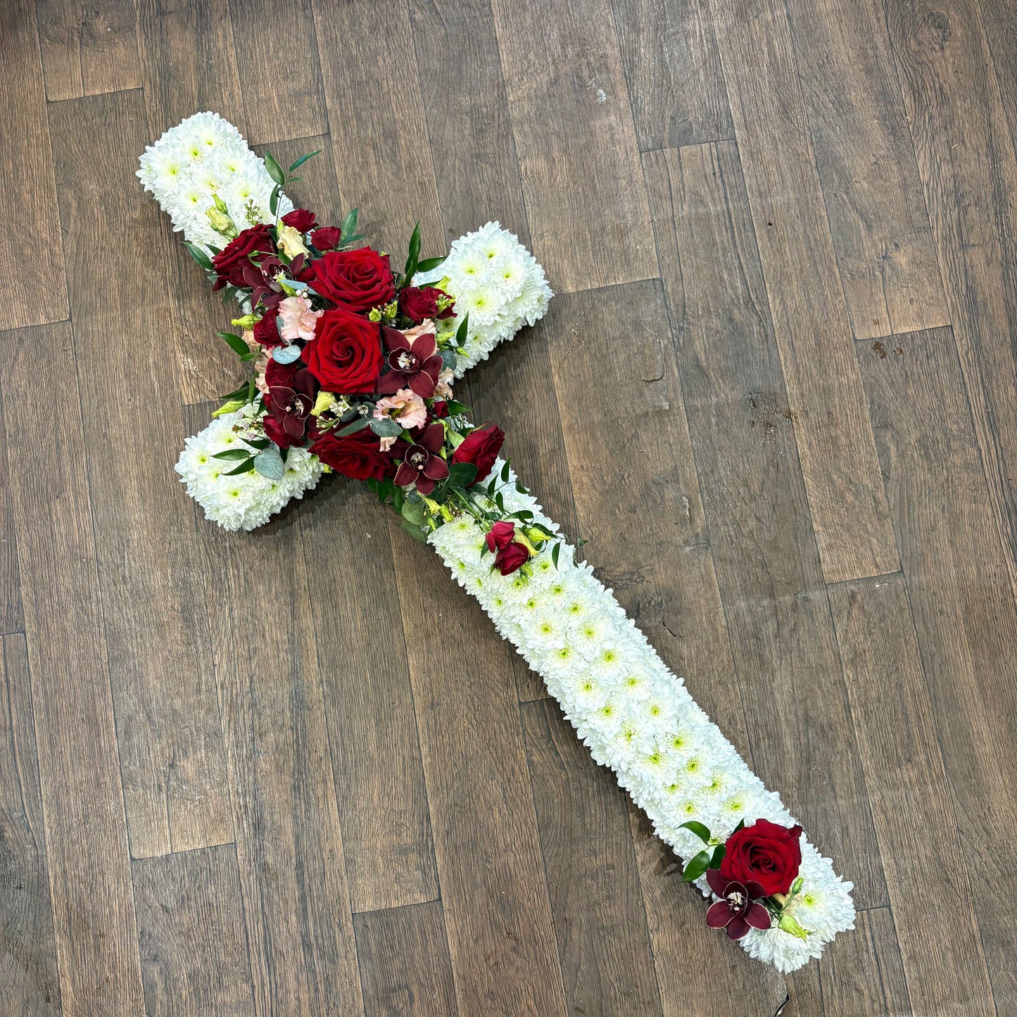 Based Cross - Sympathy Flowers
