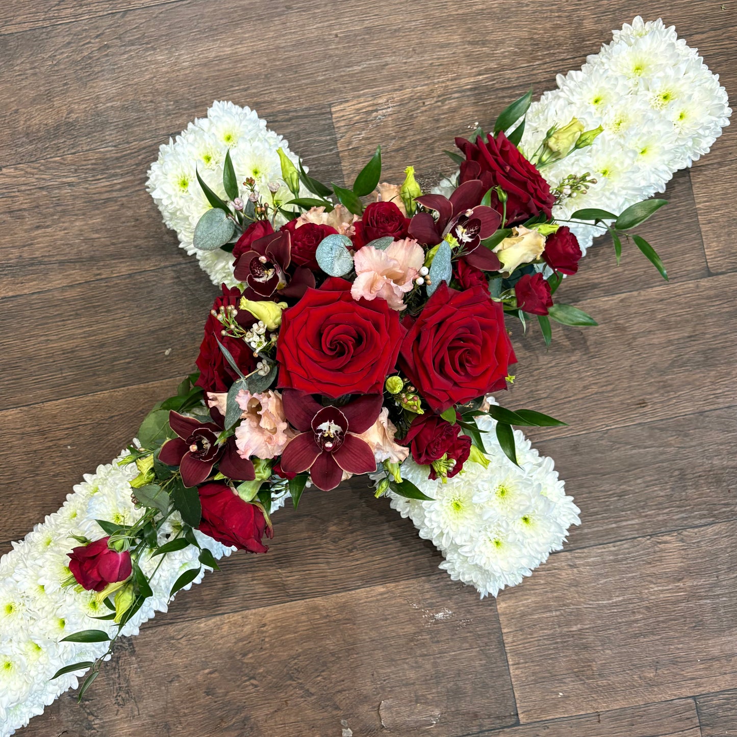 Based Cross - Sympathy Flowers