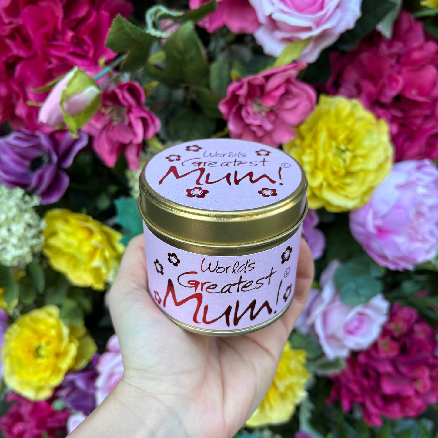 World's Greatest Mum Lily Flame Candle