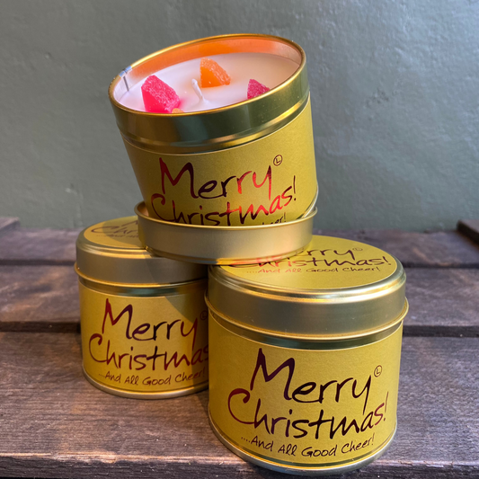 Merry Christmas Lily Flame Candle
