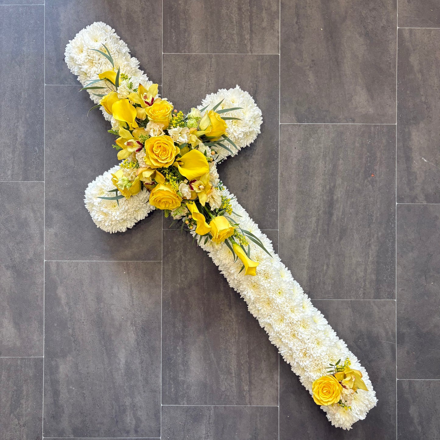 Based Cross - Sympathy Flowers