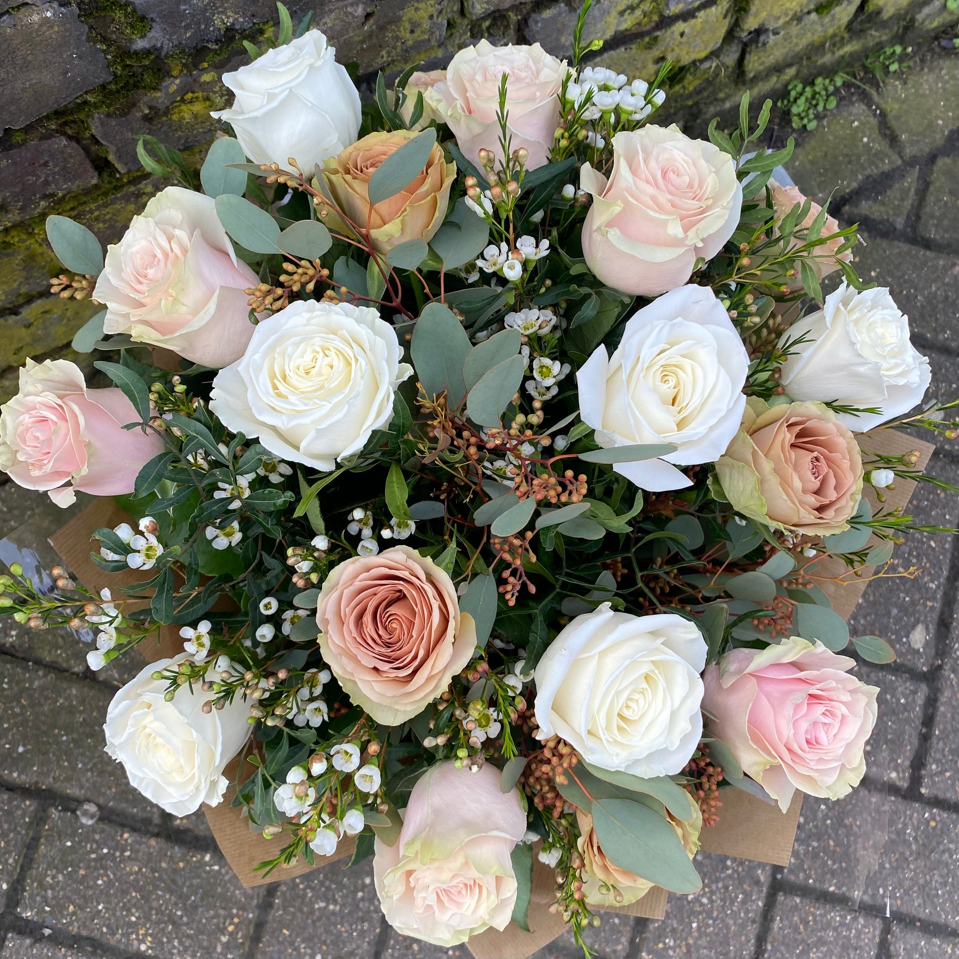 White and Pink Roses for Valentine's Day Delivery